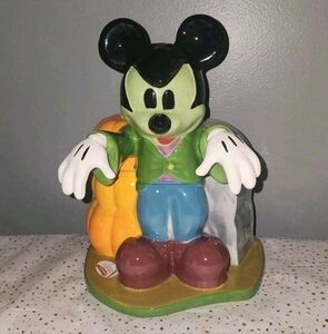 Disney Mickey Mouse Halloween Cookie Jar Canister Frankenstein Hand Painted NEW